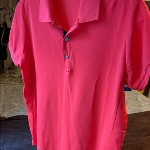 RLX Ralph Lauren Bright Coral Snap Polo Shirt